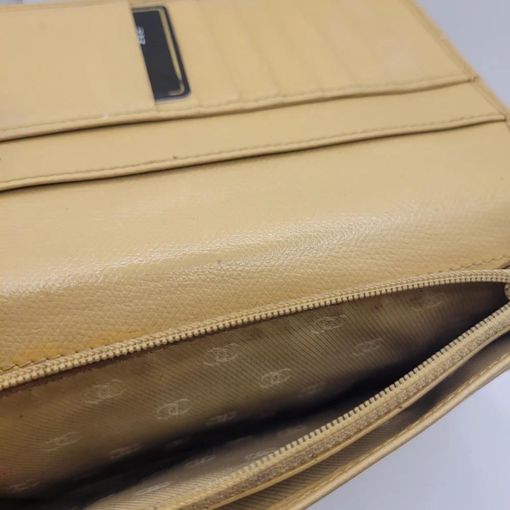 Chanel Leather Tan Long Bifold Vintage Wallet